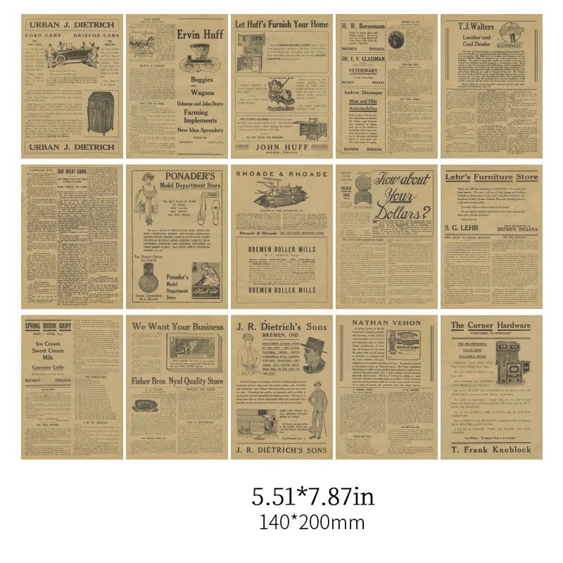 30 pcs/pack Vintage Large Decorative Scrapbooking