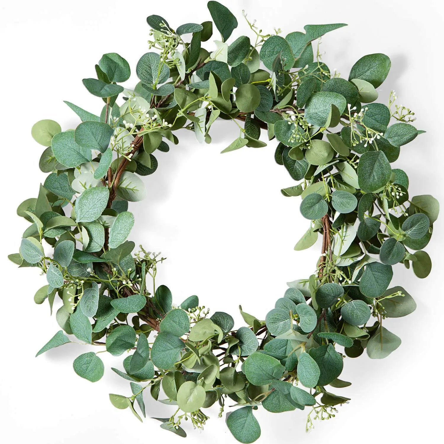 20 Inch Artificial Green Eucalyptus Leaf Wreath