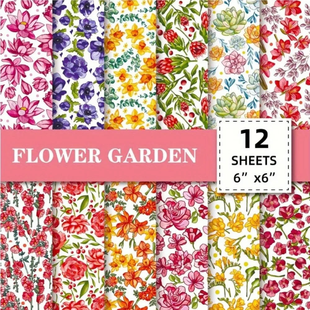12 Sheet Scrapbooking Paper 15x15cm, 6x6in Scrapbooking Paper