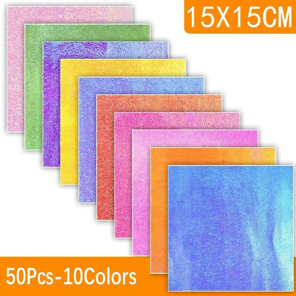 50Pcs 15cm Square Paper Multicolor Scrapbooking Cardstock