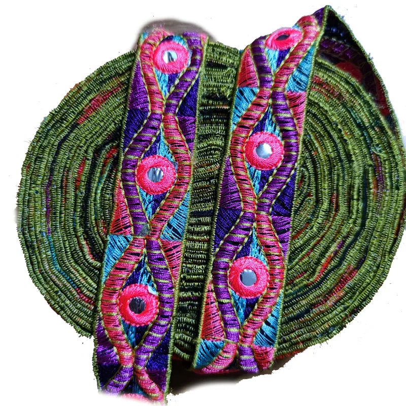 1yard Ethnic Trim Embroidered Webbing