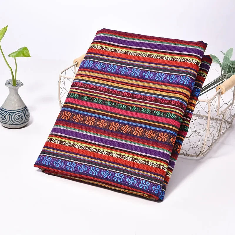 Dyed Ethnic Style Cotton Linen Fabric