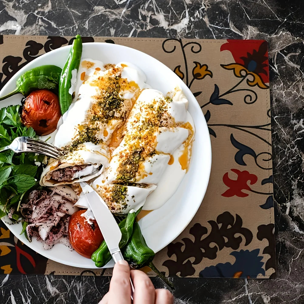 7 PCS Ethnic Linen Fabric,50 x 40cm/ 20 x 16 Inches Vintage Fat Quarters