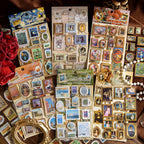 6 style 2pcs 3D retro European style art series precision Die-cutting stickers