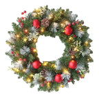 Elegant Red Christmas Wreath LED