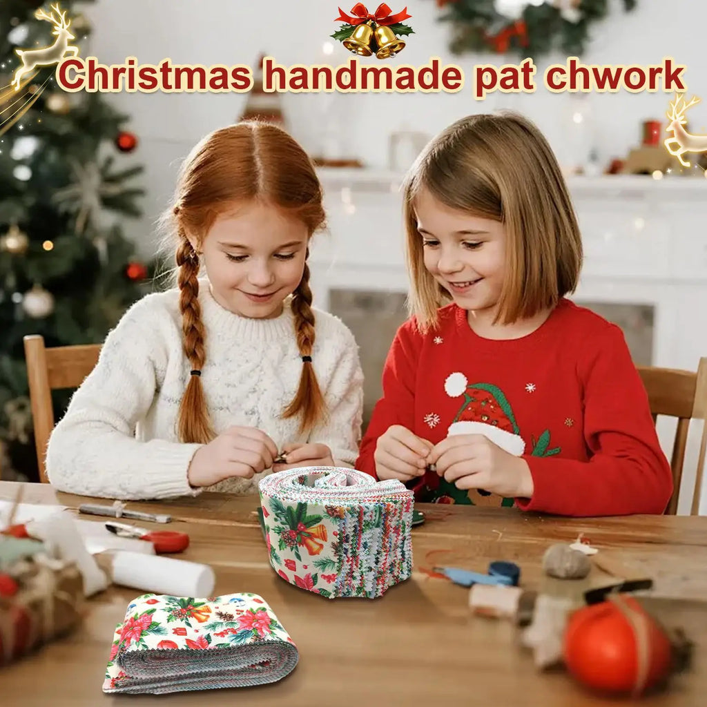 40pcs Christmas Fabric Squares Jelly Roll Strips