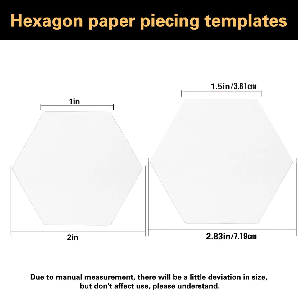 100/200/300 Count Paper Piecing Shapes Hexagon Paper Piecing Templates