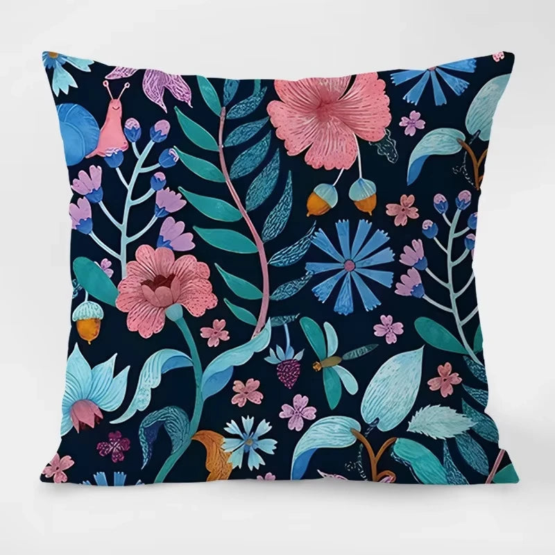 Throw pillow cover floral pattern