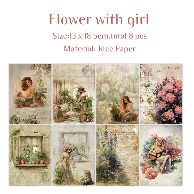 Rice Paper Original Design Scrapbook Mushroom Pattern