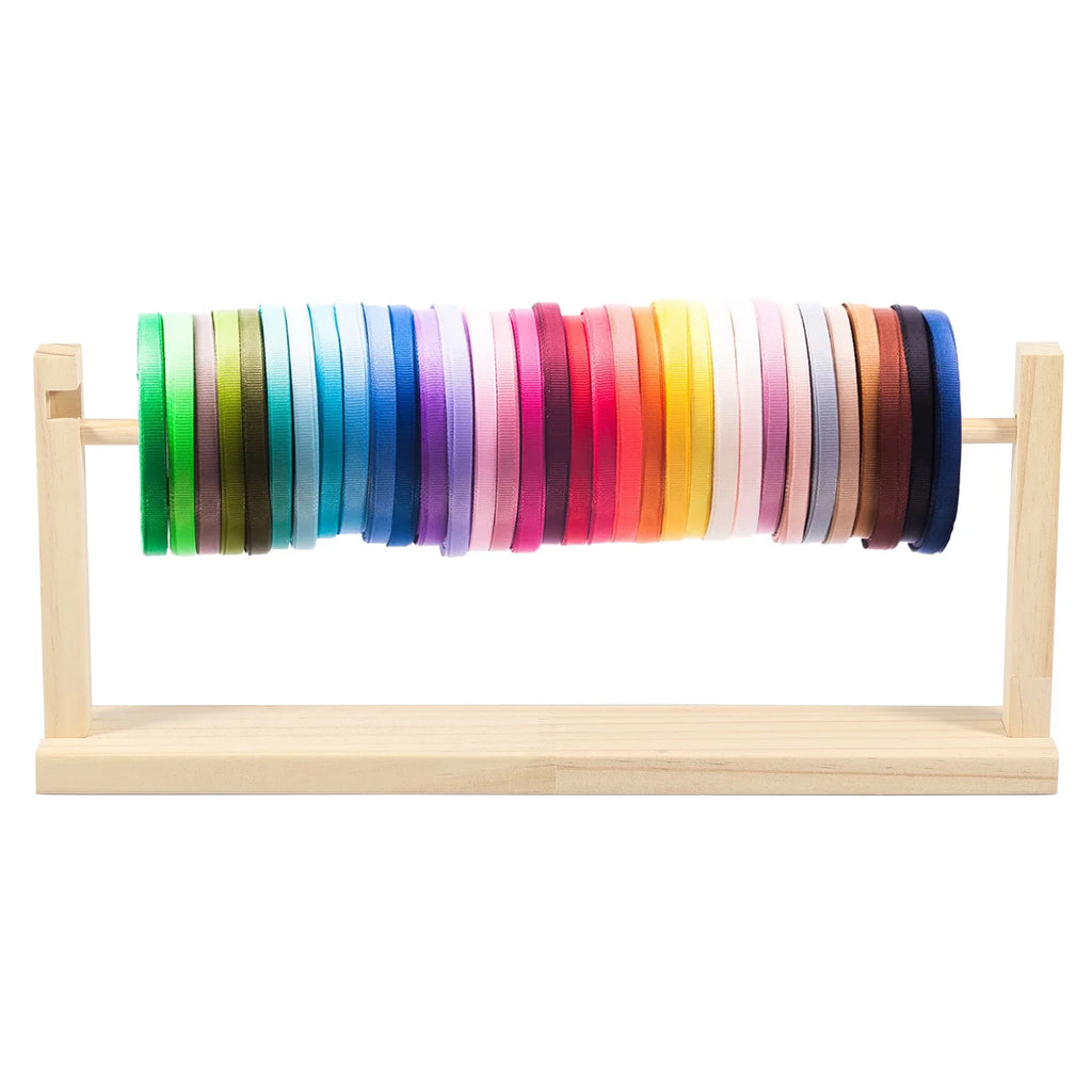 Single Layer Ribbon Storage Rack Wood
