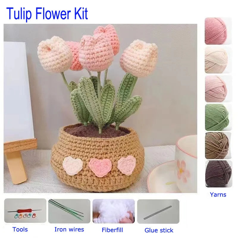 Flower Crochet Knitting Kit Tulip