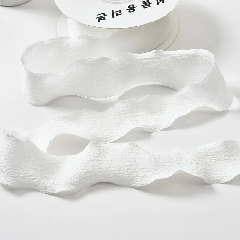 4CM 9 Meters/Roll Wrinkled Lace Edge Ribbons