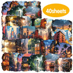 40pcs of PVC Pattern Stickers for Street Scenes After Rain and Sunshine