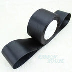 (25 yards/roll) Black Single Face Satin Ribbon