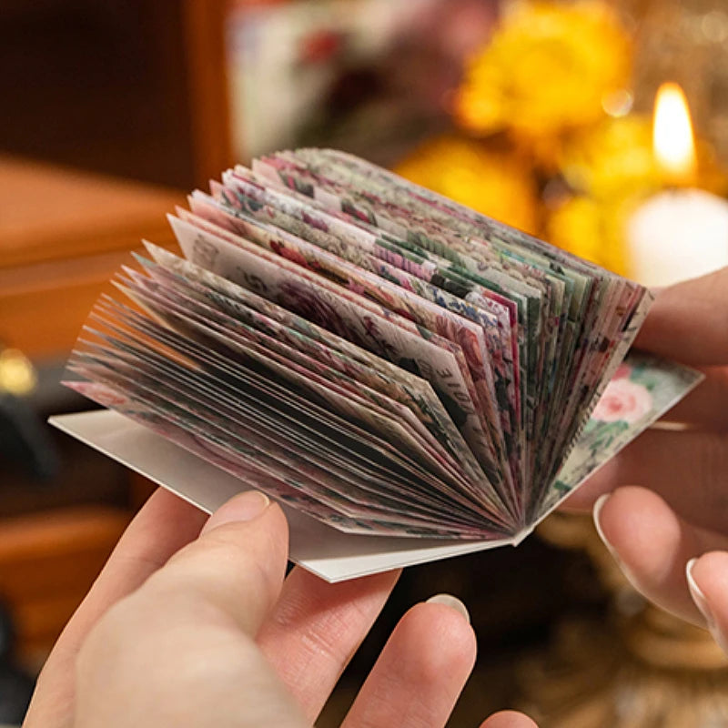 50 Sheets/book, plant and Flower Themed Material Paper