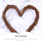 3 Pcs Heart Shaped Wreath Set Rattan