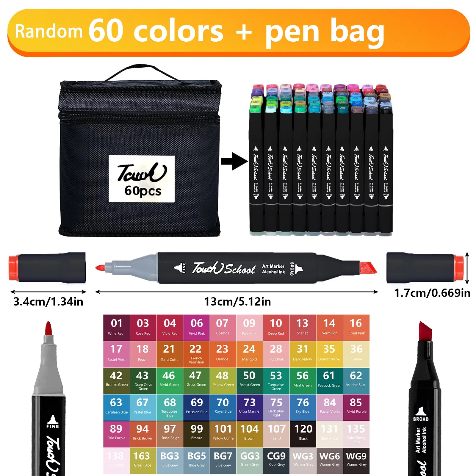 Alcohol Markers Dual Brush Tip Permanent Art Markers Set