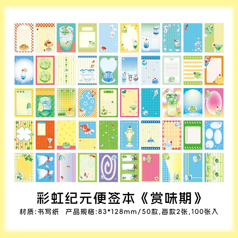 100 sheets Rainbow Era Series Kawaii Message Scrapbooking