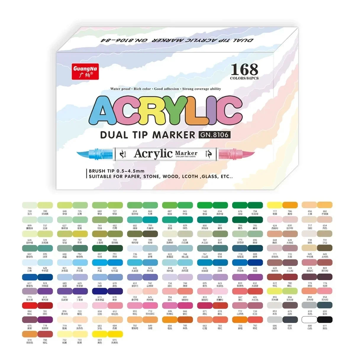 360/12 Colors Acrylic Paint Pens Markers Brush Tip