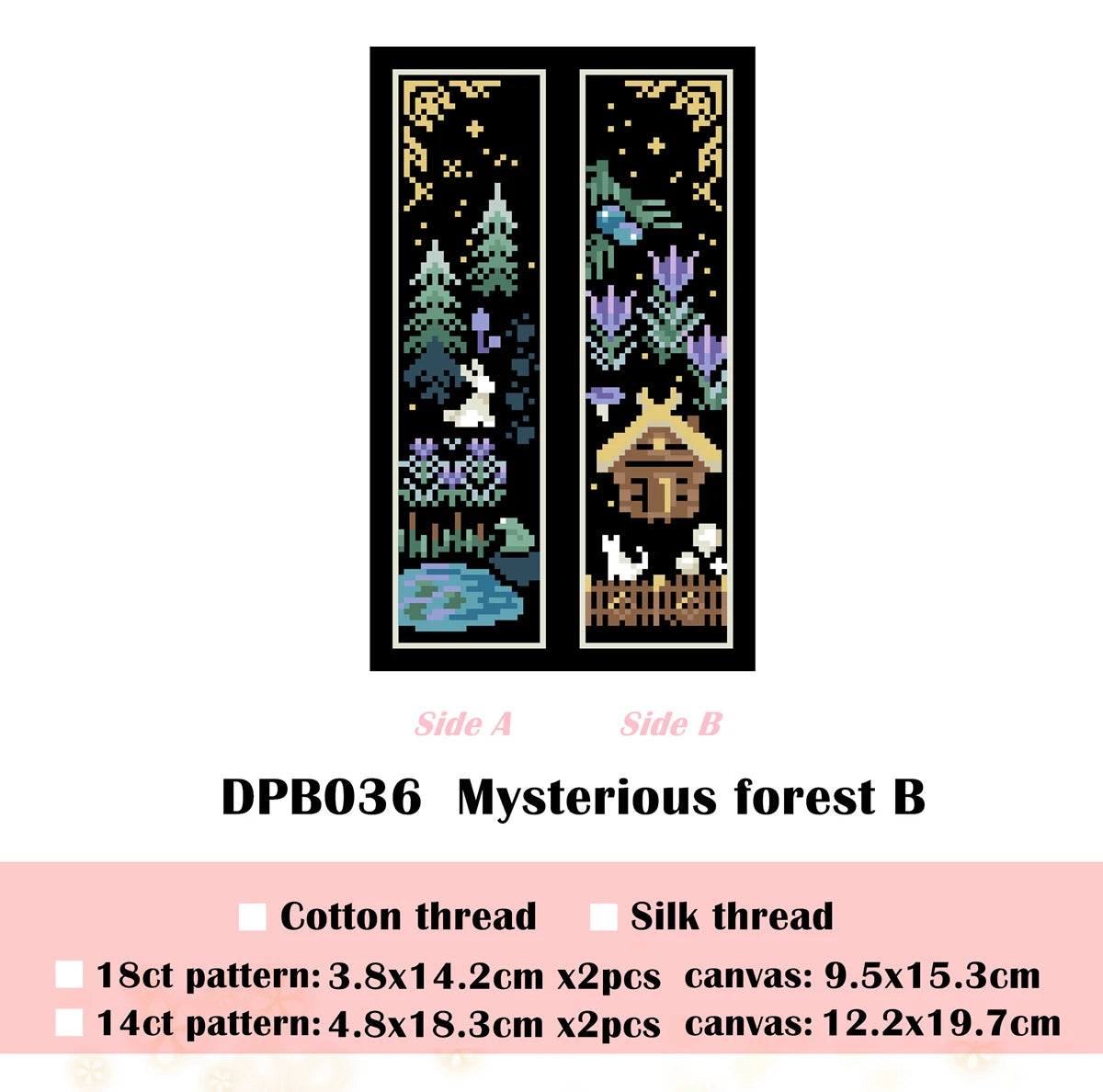 Mysterious forest patterns cross stitch kit