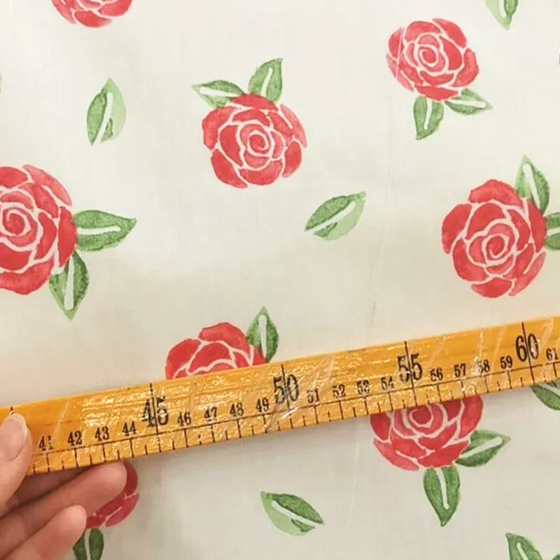 Rose Printed Cotton Fabrics by the Meter