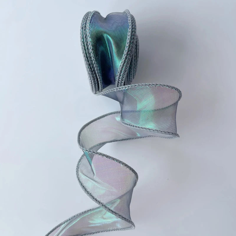 Rainbow Fishtail Ribbons Wave Edge Organza