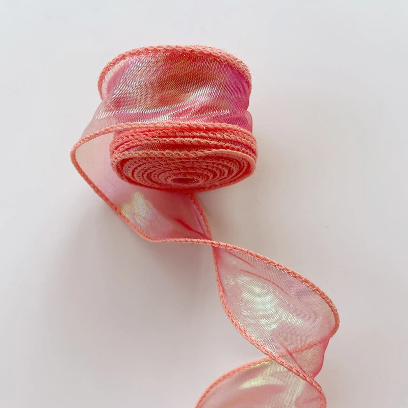 Rainbow Fishtail Ribbons Wave Edge Organza