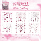 15pcs/pack Kawaii Shell Light Bow Pendant Stickers