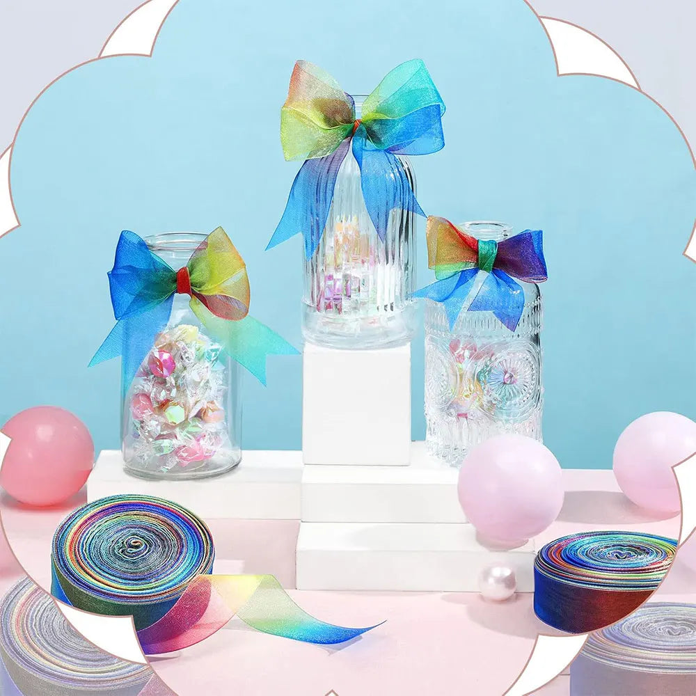 1 Inch x 10 Yard Rainbow Ribbon