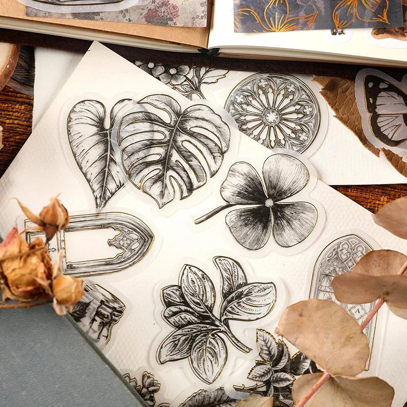 20 pcs Scrapbooking Stamping black and white Stickers