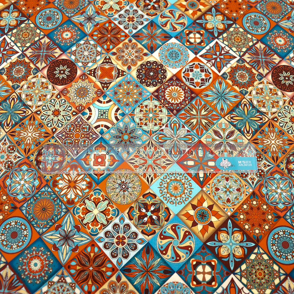 50x55/110cm Bohemian Style Motif, Quality Designer Cotton Fabrics