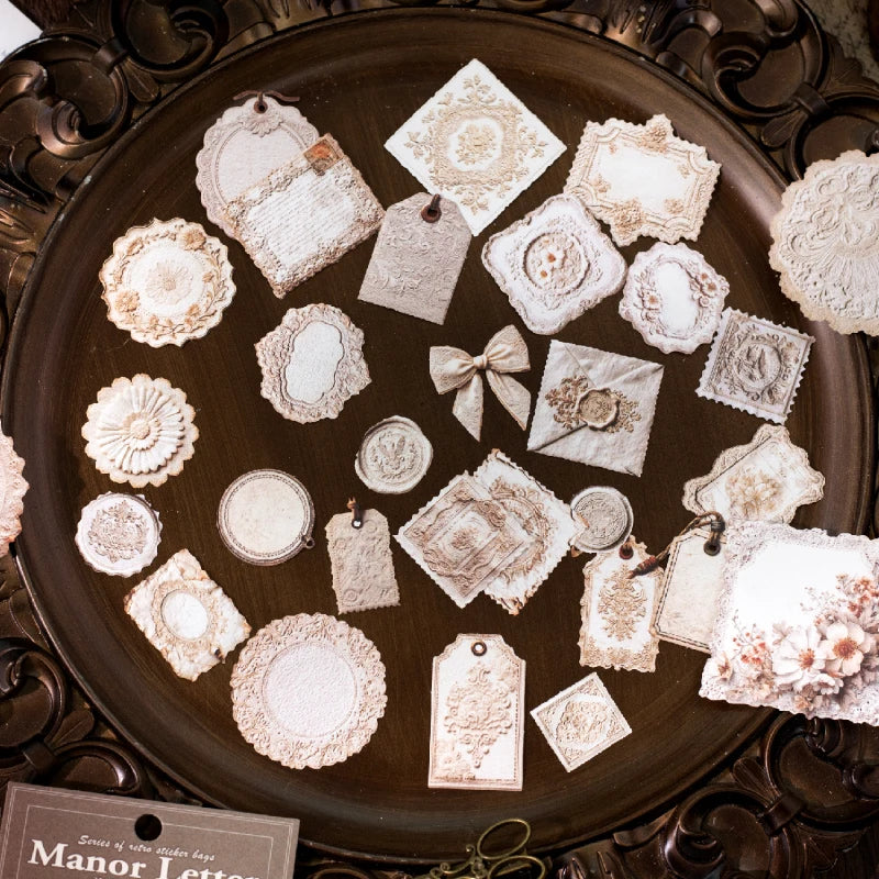 30 pcs/pack Vintage Manor Plants Flowers Stickers