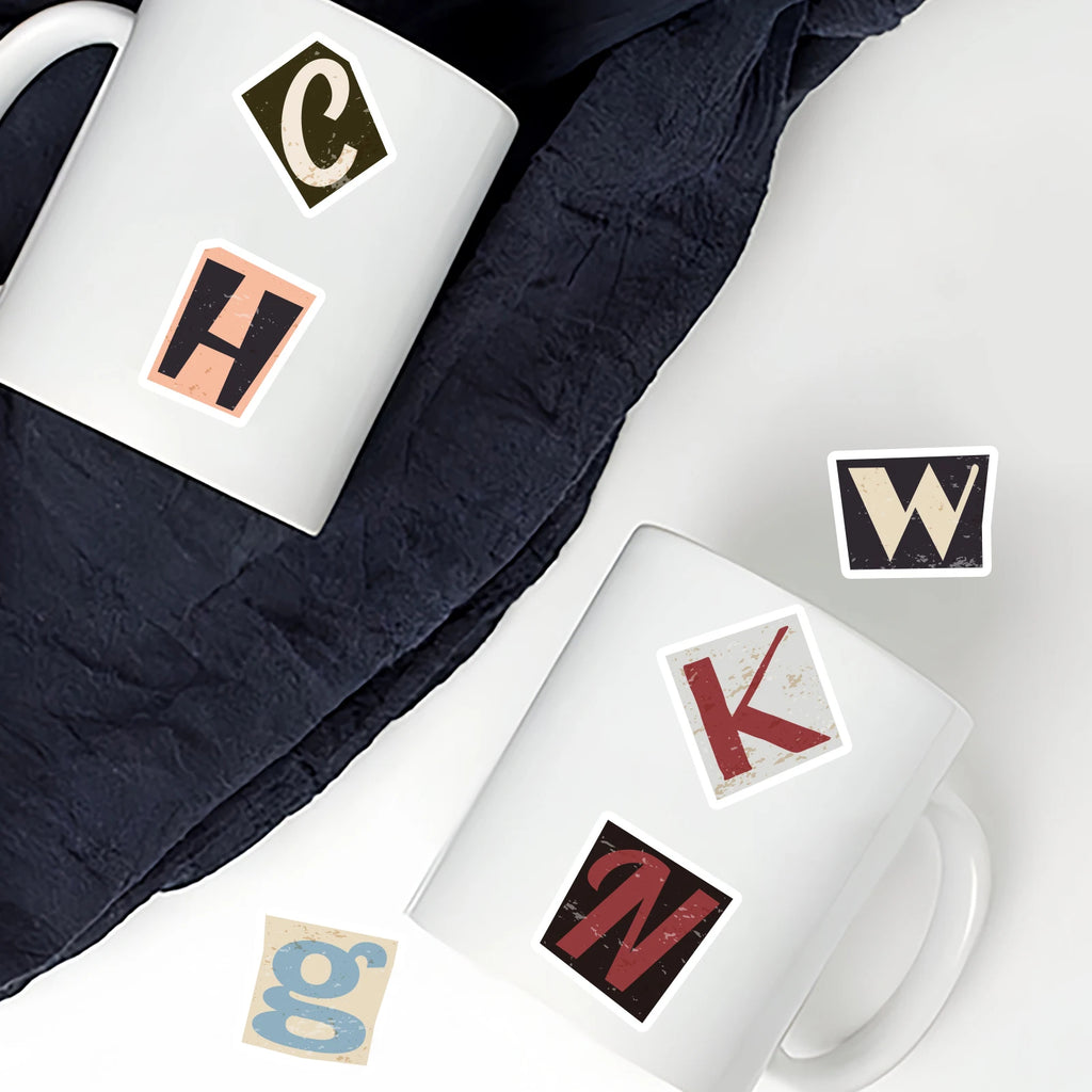 52pcs English Letter Pattern Stickers