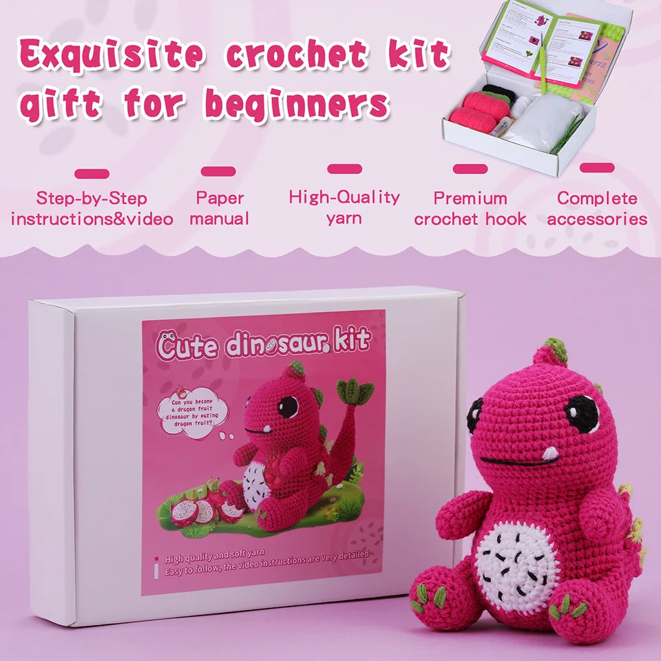 BUDDUR Dinosaur Crochet Knitting Kit