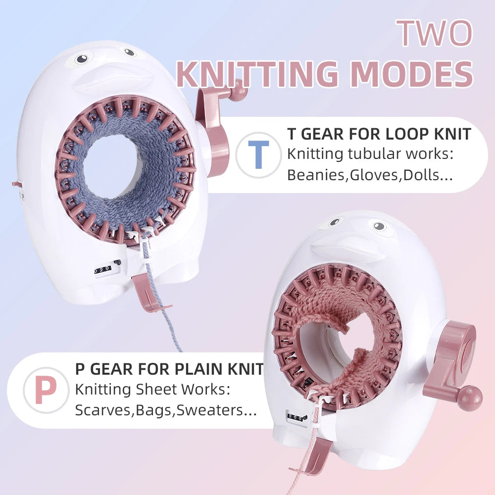 Professional 22 Needles Knitting Machine Kit (Penguin shape) Row Counter