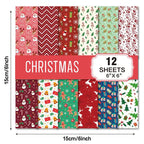 12Pcs/Set Merry Christmas Paper Scrapbook