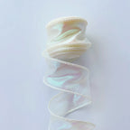 Rainbow Fishtail Ribbons Wave Edge Organza