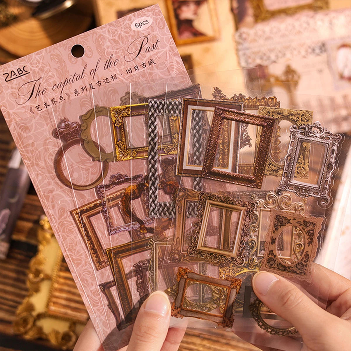 6 pcs/set vintage border stickers