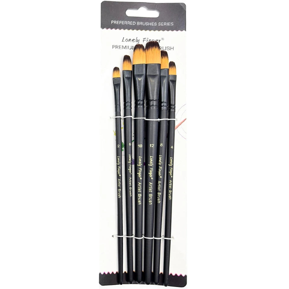 6pcs Artist Paint Brush Set Professional Anti-Shedding