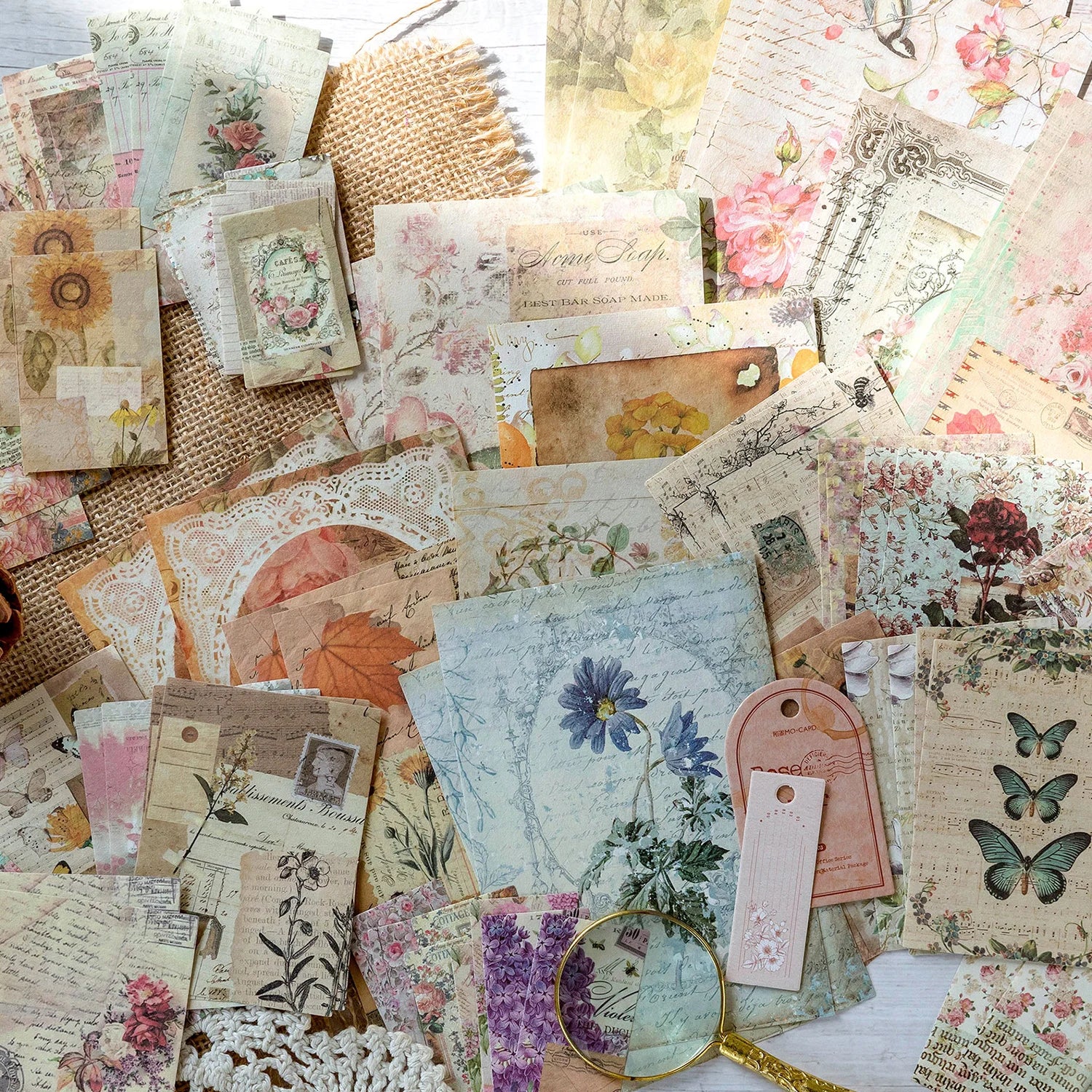 100pcs/pack Decor Scrapbook Vintage Materials Paper