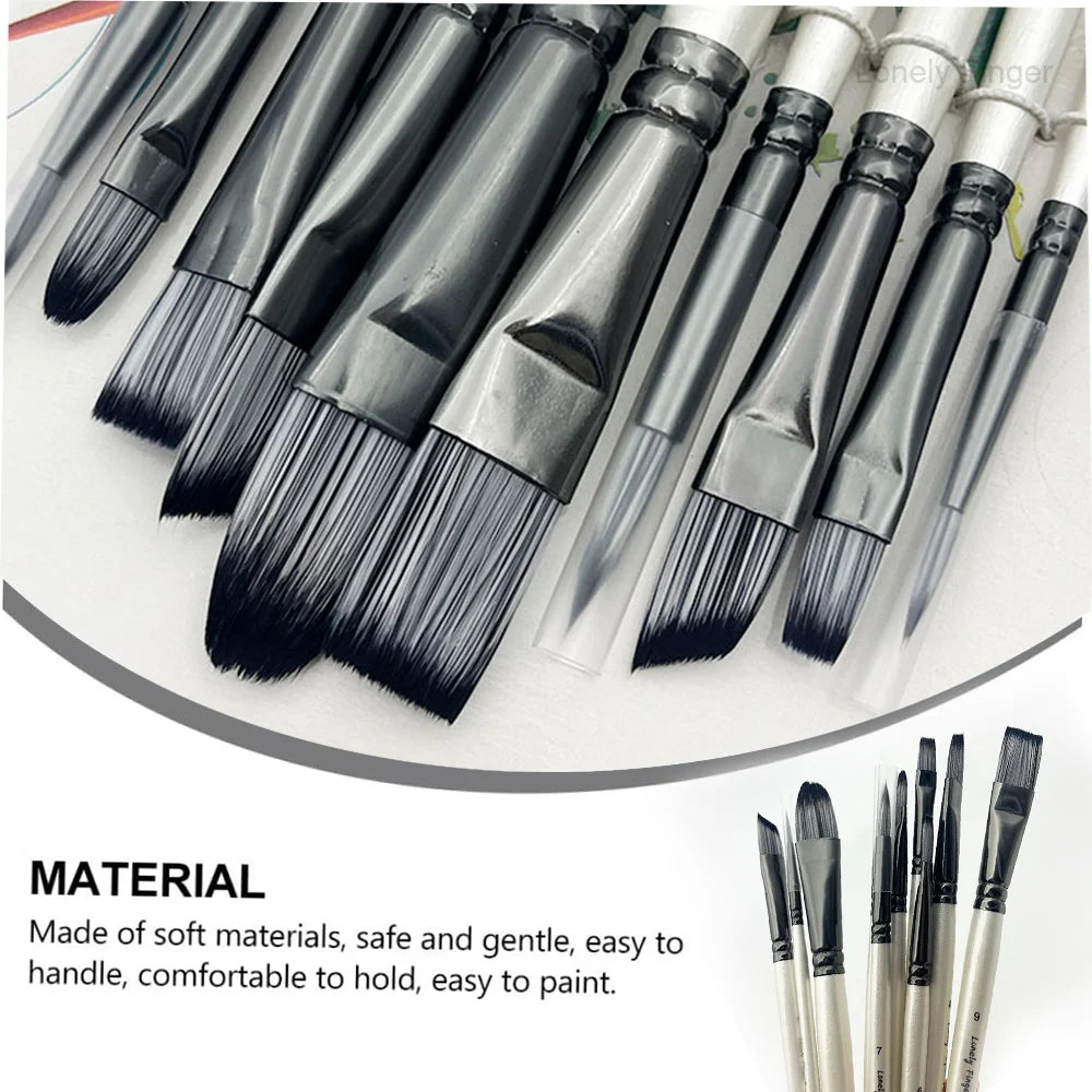 Paint Brush Set，10pcs Artist Brushes for Painting