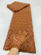 African Carbon Fiber Lace Fabric