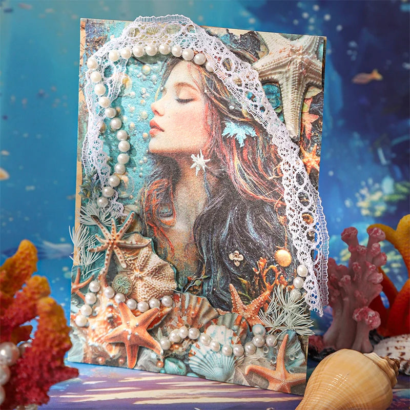 30Pcs Mermaid Series Scrapbooking Paper