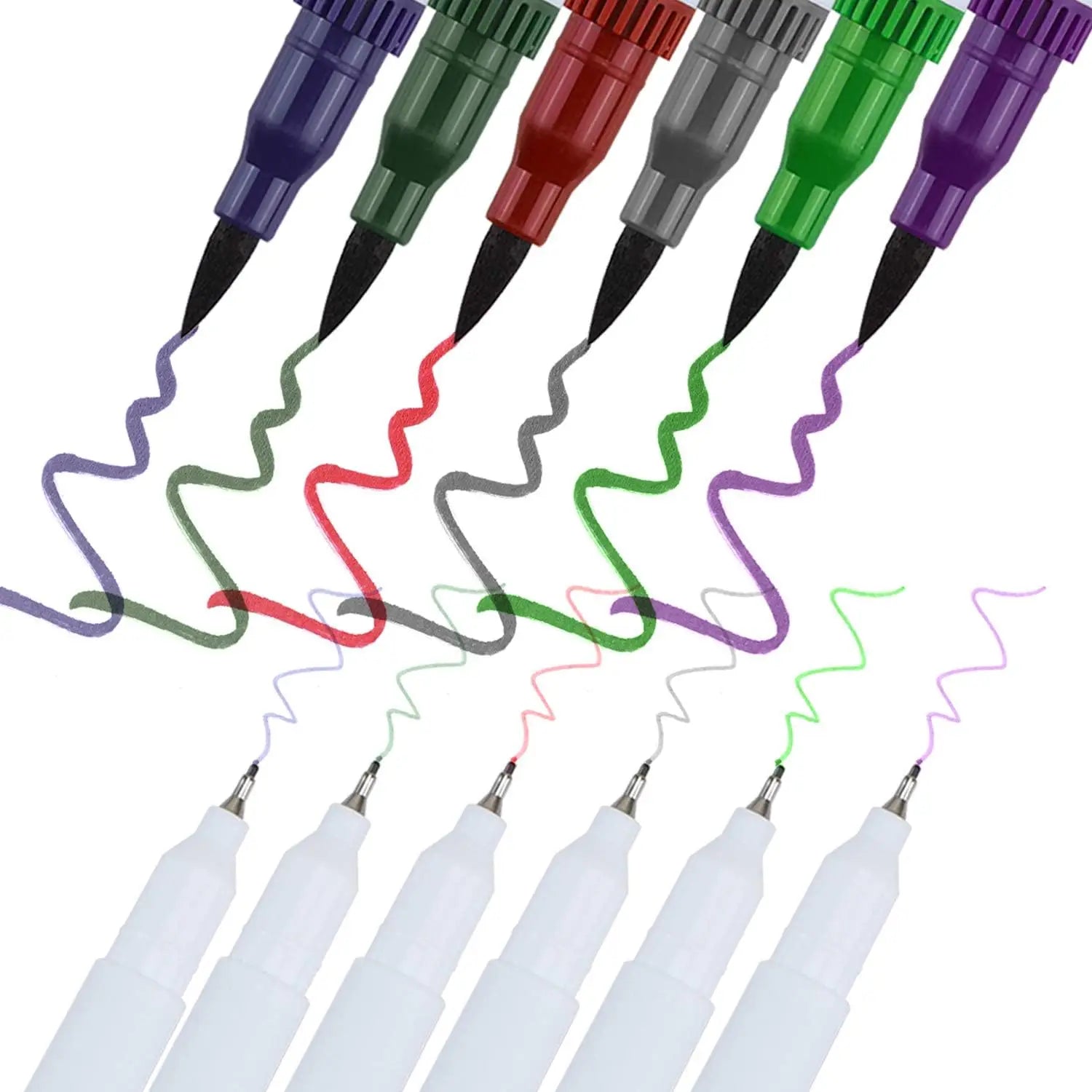 Dual Tip Art Markers Set-12 to 120 Color Options, Water-Based Drawing Brush Pens