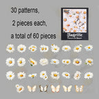 60 Pieces Plant Flower Pattern PET Stickers