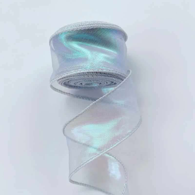 Rainbow Fishtail Ribbons Wave Edge Organza