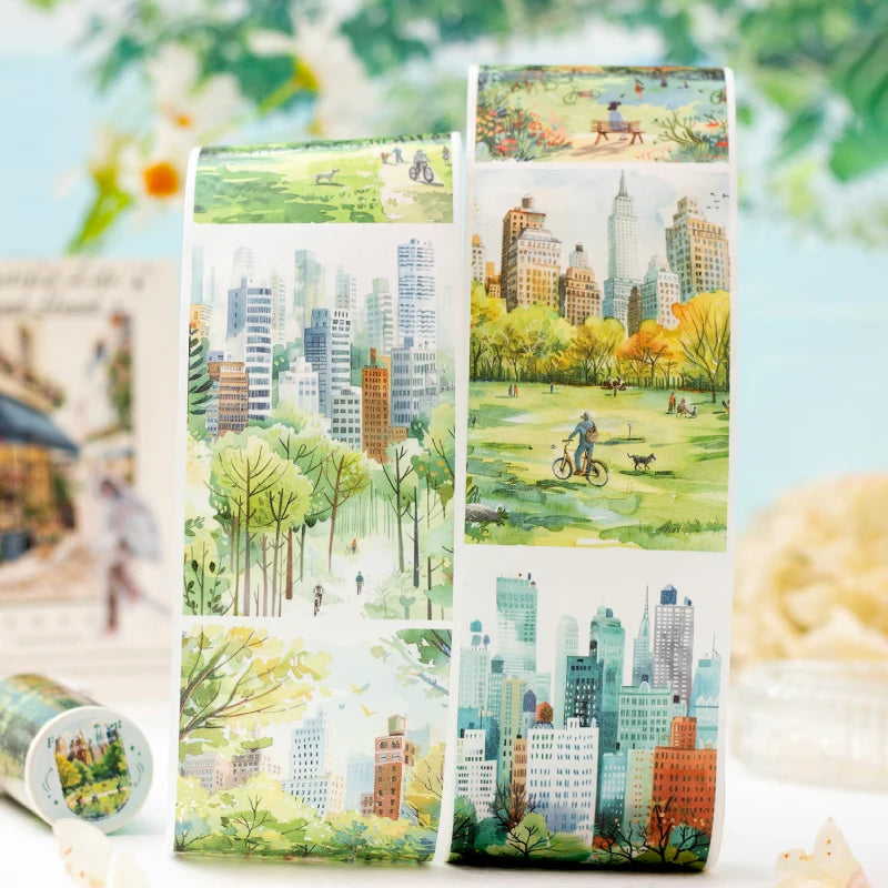 2m/roll City Landscape Washi Stickers