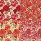24 sheets 6"X6" Red Style Floral Scrapbook paper
