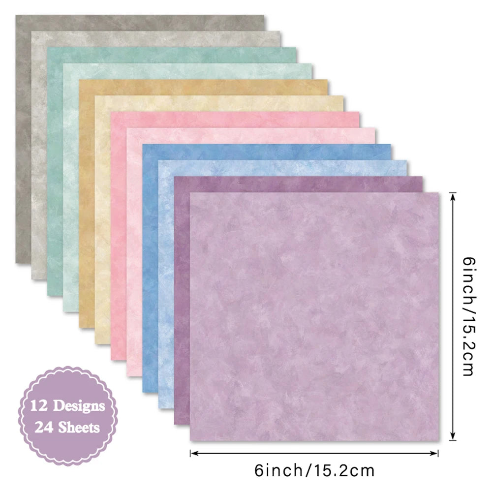 24 sheets 6"X6" Color Spectrum Paper Scrapbook