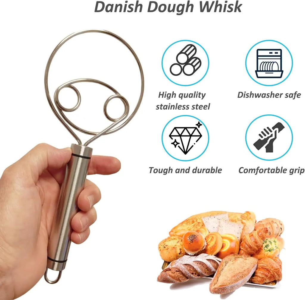 Stainless Steel Danish Dough Whisk